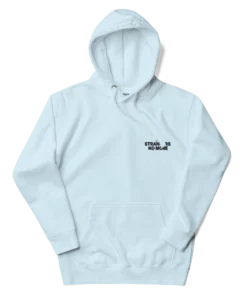 Baby Blue Classic Pullover Hoodie with Chest Print (HD-06)