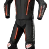 Black & Red Two-Piece Motorbike Racing Leather Suit (MB-02)