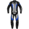 Black, Blue & Grey One-Piece Motorbike Racing Leather Suit (MB-09)