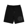 Black Fleece Shorts with White Circular Emblem (SH-06)
