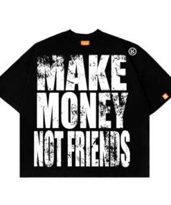 Black Oversized Tee with Heavy Slogan Print (TS-06)