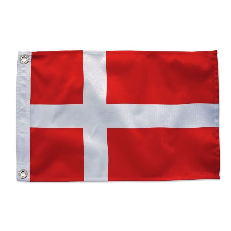 Hand-Stitched Denmark Flag with Brass Grommets