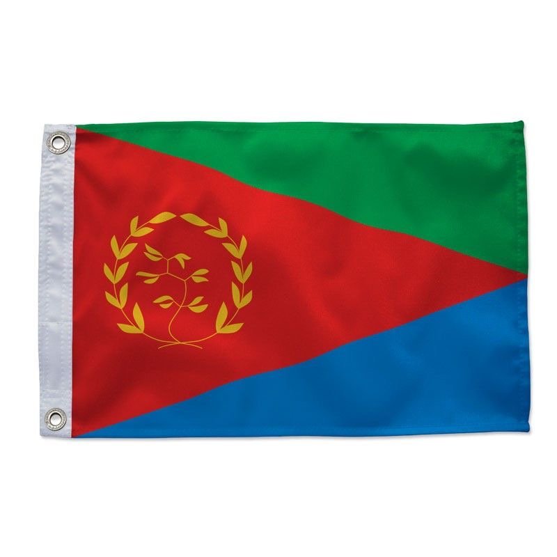 Hand-Stitched Eritrea Flag with Brass Grommets