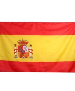 Hand-Stitched Spain Flag with Coat of Arms